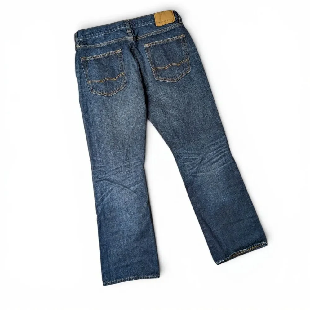 American Eagle Original Bootcut Jeans Mens 34x32 Dark Wash 100% Cotton Denim